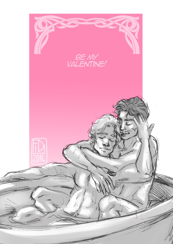 A Valentines Day sketch of Adam and Immanuel.
